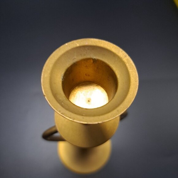 Vintage Brass Open Heart Candlestick Holders Pair - Picture 8 of 16